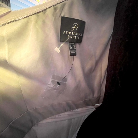 Adrianna Papell Womens Gray One Shoulder Lace 12 - Picture 8 of 9